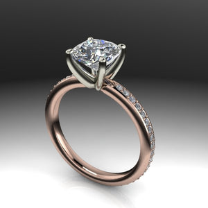 Micro pave eternity engagement ring