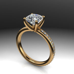 Micro pave eternity engagement ring