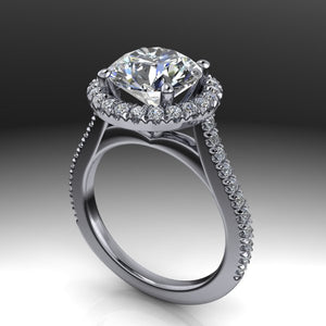 The AV French Set Halo in moissanite