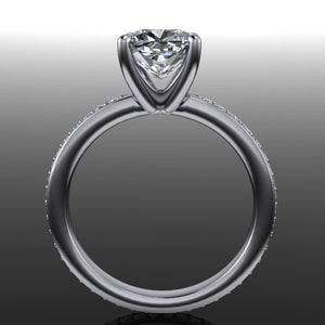Micro pave eternity engagement ring