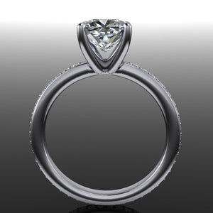 Micro pave eternity engagement ring