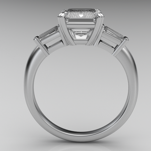 Ladies 3 Stone Tapered Baguette Setting with lab grown diamonds