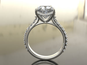 Amy's Signature Shared Prong Hidden Halo Setting with lab grown diamonds