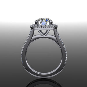 The AV French Set Halo in moissanite