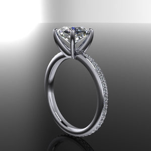 Micro pave eternity engagement ring