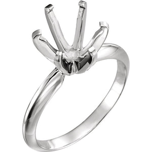 Round Pre-Notched 4 or 6-Prong Solitaire Ring Mounting 140309