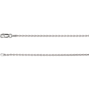 20" 14kt white gold 1.5mm cable chain pendant