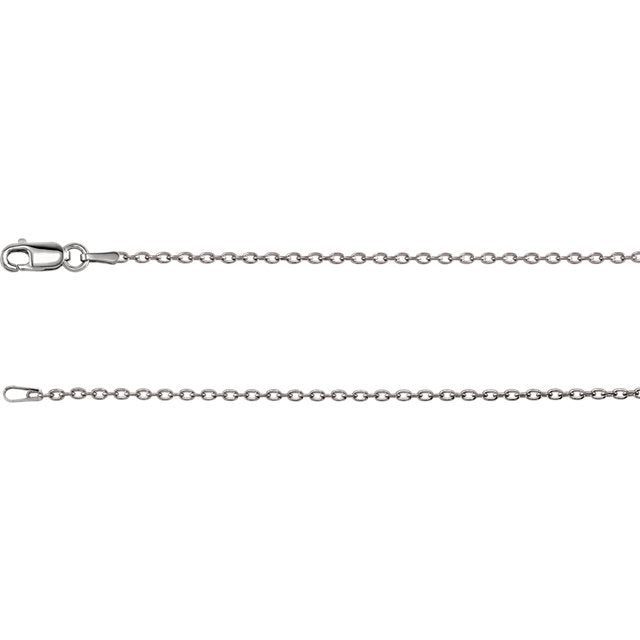 20" 14kt white gold 1.5mm cable chain pendant