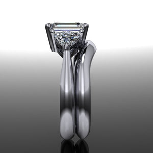 ladies platinum 3mm matching band