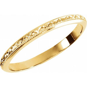 14K Yellow 2 mm Band Size 7.5