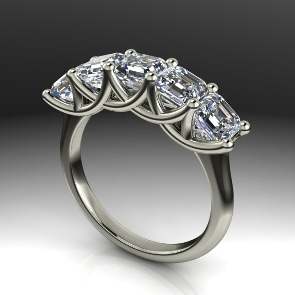 Five Stone Trellis Diamond Ring In Platinum - 1 Ctw