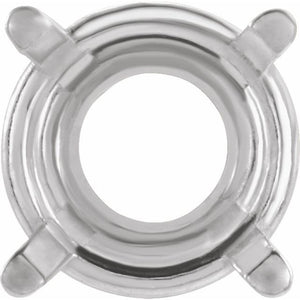 14K White 9.5 mm Round 4-Prong Pre-Notched Wire Basket Setting