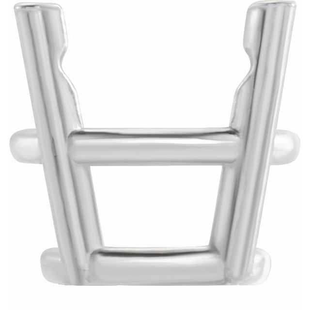 14K White 9.5 mm Round 4-Prong Pre-Notched Wire Basket Setting
