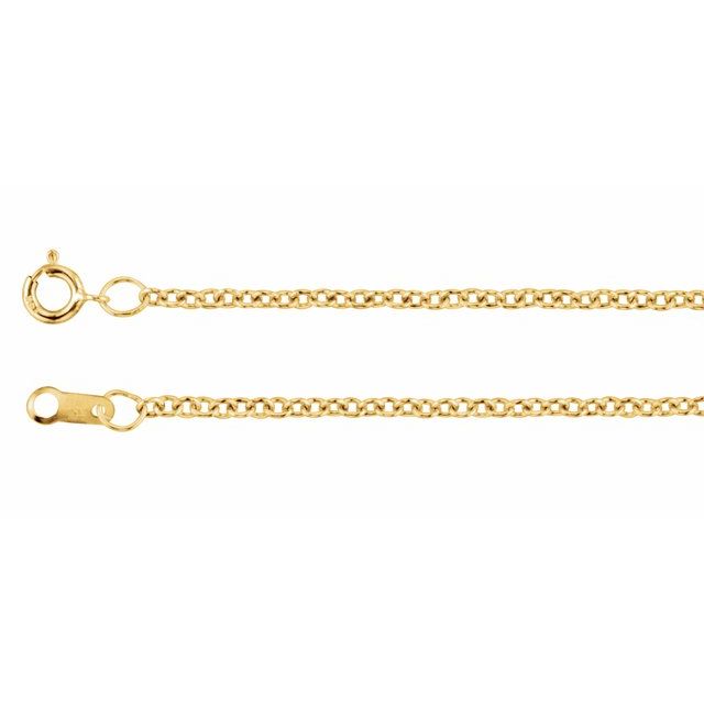 18" adjustable 18kt yellow gold 1.5mm cable chain