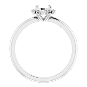 10K White 5.2 mm Round Engagement Ring Mounting
