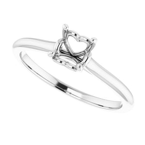 Ladies Solitaire Engagement Ring Mounting w Heart gallery