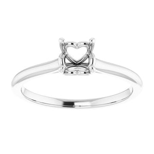 Ladies Solitaire Engagement Ring Mounting w Heart gallery