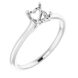 Ladies Solitaire Engagement Ring Mounting w Heart gallery