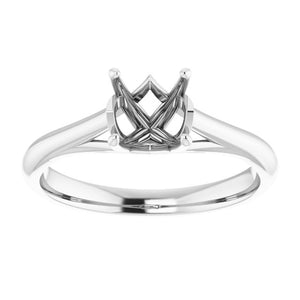 Ladies X-prong Engagement Ring Mounting w Matching Band in 14kt X1 White Gold