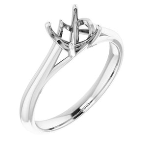 Ladies X-prong Engagement Ring Mounting w Matching Band in 14kt X1 White Gold