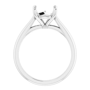 Platinum 8 mm Cushion Solitaire Engagement Ring Mounting (Customized)
