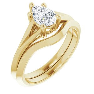 14K Yellow 7x5 mm Pear Solitaire Engagement Ring Mounting 124827