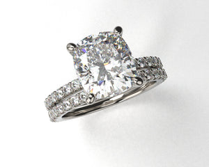 Autum's Signature Shared Prong w Draped Hidden Halo & Lab Grown Diamonds