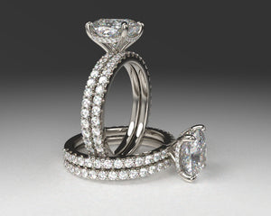 Autum's Signature Shared Prong w Draped Hidden Halo & Lab Grown Diamonds