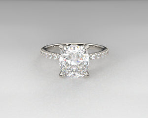 Autum's Signature Shared Prong w Draped Hidden Halo & Lab Grown Diamonds