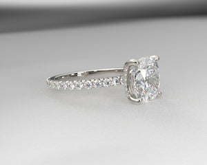 Autum's Signature Shared Prong w Draped Hidden Halo & Lab Grown Diamonds