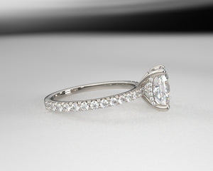 Autum's Signature Shared Prong w Draped Hidden Halo & Lab Grown Diamonds