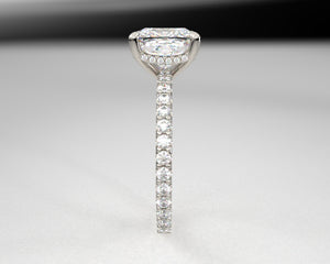 Autum's Signature Shared Prong w Draped Hidden Halo & Lab Grown Diamonds