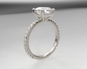 Autum's Signature Shared Prong w Draped Hidden Halo & Lab Grown Diamonds