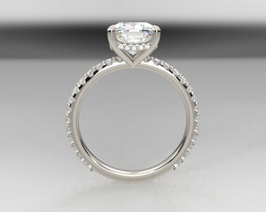 Autum's Signature Shared Prong w Draped Hidden Halo & Lab Grown Diamonds