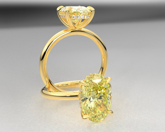 Marie's Signature Hidden Halo with Yellow Diamonds