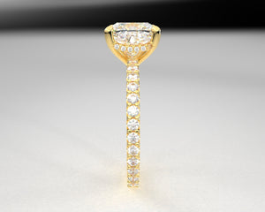 Autum's Signature Shared Prong w Draped Hidden Halo & Lab Grown Diamonds