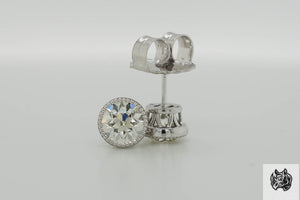 vintage bezel set earrings with milgrain