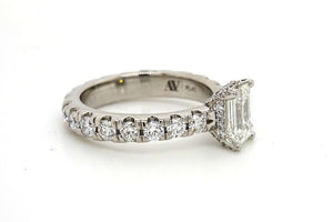 Ladies Custom Made French Set Platinum Engagement ring 8.14 grams with 1.52cttw in diamonds