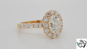 18kt Rose Gold My Halo featuring a 1.51ct J SI1 Elyque Oval
