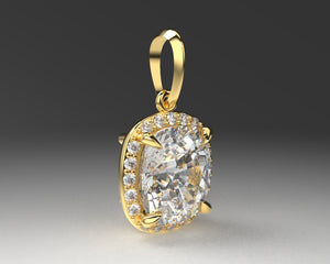 Custom made diamond pendant and chain