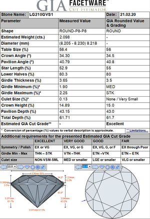 2.10ct G VS1 Private Reserve Lab Grown Diamond