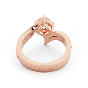 Ladies bypass setting with matching band in LG diamonds