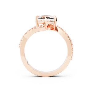 Ladies bypass setting with matching band in LG diamonds