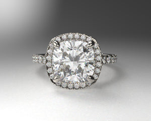 Signature Split Shank Split Prong Halo w Lab Grown Diamonds