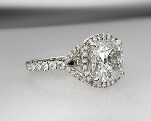 Signature Split Shank Split Prong Halo w Lab Grown Diamonds