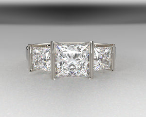 Jess' Signature 3 Stone Princess Setting