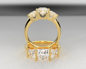 Jess' Signature 3 Stone Princess Setting