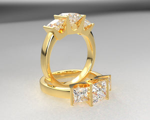 Jess' Signature 3 Stone Princess Setting