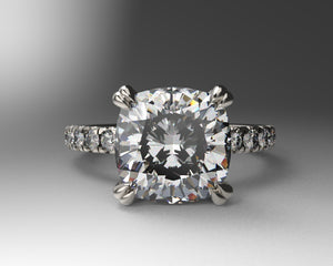 Tina's Signature Split Prong Hidden Halo w Lab Grown Diamonds