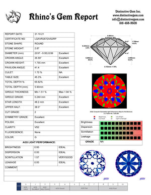 2.87ct G VS2 August Vintage European Cut Private Reserve Lab Grown Diamond